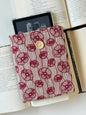 Handmade Dark Red Embroidery Poppy Flower Kindle Sleeve – Padded E-Reader Protector, Floral Book Cover