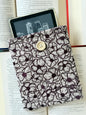 Handmade Dark Purple Embroidery Flowers Kindle Sleeve – Padded Fabric E-Reader Cover, Floral Book Protector