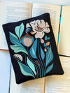 Embroidery Flower Book Sleeve, Handmade Floral Padded Book Protector