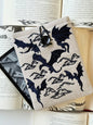 Handmade Linen Embroidery Dragons Kindle Sleeve – Padded E-Reader Cover, Fabric Book Protector
