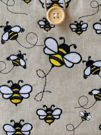 Embroidery Bumblebee Kindle Sleeve, Handmade Padded E-Reader Cover, Bee Pattern Book Protector