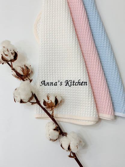 Personalised Kitchen Towel with Name or Initials | Custom Embroidered Tea Towel