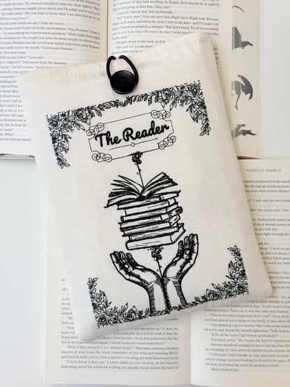 Embroidered Book Sleeve – Luxury Book Lover Gift, Padded Fabric Cover