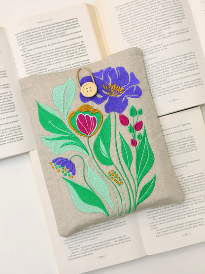 Elegant Embroidery Flower Book Sleeve | Lullaby Crafts World