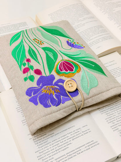 Elegant Embroidery Flower Book Sleeve | Lullaby Crafts World